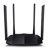 ROUTER TENDA AC8 AC1200 802.11 AC/B/G/N DUAL-BAND 4 ANTENAS EXTERNAS MU-MIMO + BEAMFORMING, IPV6, 4 PUERTOS GIGABIT, (4 WAN/LAN)