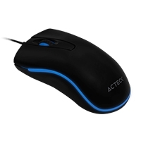 MOUSE OPTICO ACTECK USB/LED AZUL/1000 DPI/2 BOTONES+SCROLL/NEGRO ELECTRUS X X300/COLOR NEGRO/AC-929677