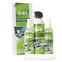 KIT DE LIMPIEZA DELUXE GHIA, CONTIENE REMOVEDOR DE POLVO 660ML, LOCION LIMPIADORA 250ML, LIMPIADOR DE PANTALLAS 250ML Y 2 MICROFIBRAS