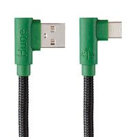 CABLE MICRO USB TIPO C HUNE HIEDRA SUSTENTABLE TRENZADO CARGA RAPIDA Y DATOS 90ª 1.2M (BOSQUE)