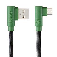 CABLE MICRO USB HUNE HIEDRA SUSTENTABLE TRENZADO CARGA RAPIDA Y DATOS 90ª 1.2M (BOSQUE)