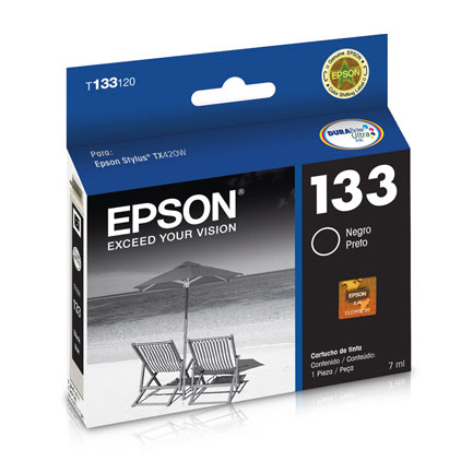 CARTUCHO DE TINTA EPSON T133 STYLUS TX235W TX320F TX420W TX430W NEGRO