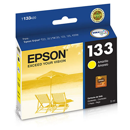 CARTUCHO TINTA EPSON T133 STYLUS TX235W TX320F TX420W TX430W AMARILLO