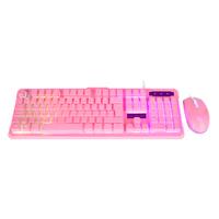 KIT TECLADO Y MOUSE BALAM RUSH BR-932769, USB, Rosa, 3600 DPI