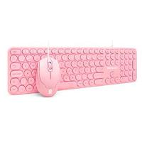 KIT TECLADO Y MOUSE BROBOTIX ALAMBRICO USB EDICION ESPECIAL, ROSA