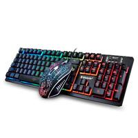 KIT TECLADO Y MOUSE BROBOTIX ALAMBRICO USB, RGB, NEGRO