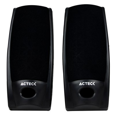 BOCINAS ACTECK AX-2500 240W P.M.P.O. 2.0 NEGRAS / 3.5 MM / 1.5 M CABLE CONTROL VOLUMEN 110 VOLTS