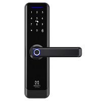 CERRADURA ELECTRONICA INTELIGENTE MIRATI APP 5 MTODOS DE APERTURA APLICACION MOVIL, HUELLA DIGITAL, CODIGO DE PIN, LLAVE FISICA, TARJETA RF CERRADURA DE SEGURIDAD NEGRA